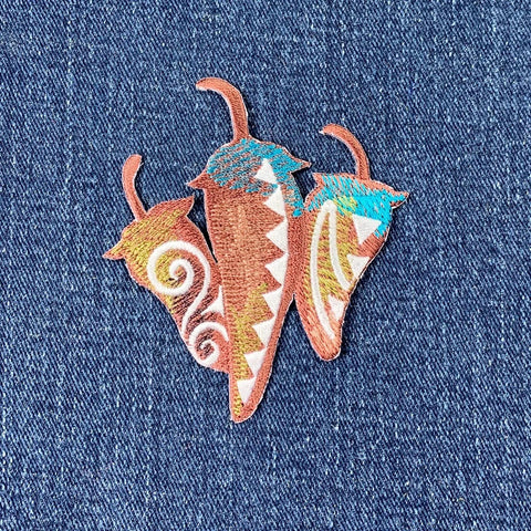 Southwest Chili Peppers Applique Patch - Embroidered Spicy Food Badge 3" (Iron On)