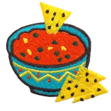 Chips & Salsa Applique Patch - Embroidered Mexican Food Badge 2-1/8" (Iron On)