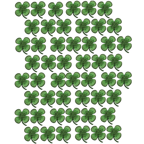 50-Pack Four Leaf Clover Applique Patch - Shamrock Good Luck Badge 1.5" (Iron on)