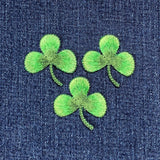 3-Pack Shamrock Applique Patch - Embroidered Clover Badge 1.5" (Iron On)