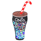 Sequin Cola Applique Patch - Embroidered Soda Soft Drink Badge 2.5" (Iron on)