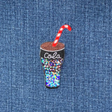 Sequin Cola Applique Patch - Embroidered Soda Soft Drink Badge 2.5" (Iron on)