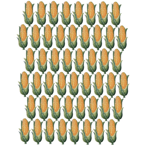 50-Pack Corn Applique Patch - Cob Husk Ear of Corn Food Badge 1.5" (Iron on)