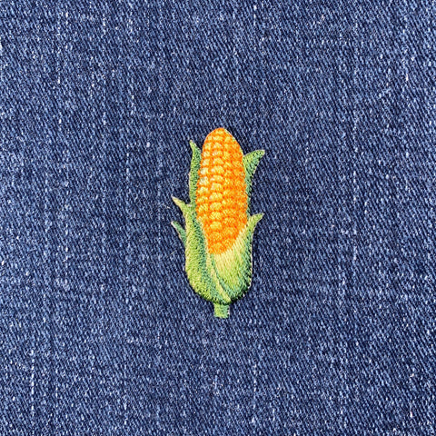 Corn On The Cob Applique Patch - Embroidered Ear of Corn Food Badge 1.5" (Iron On)