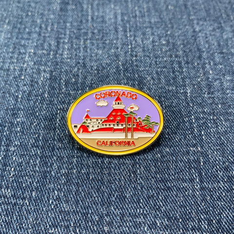 Coronado Pin - San Diego California Cast Metal Enamel Pin Rubber Backing 1.25"