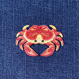 Crab Applique Patch - Embroidered Crustacean Sea Creature Badge 2.75" (Iron On)