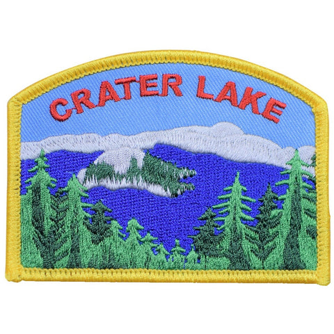 Crater Lake Patch - Oregon National Park OR Embroidered Nature Hiking Badge 3.5" (Iron on)