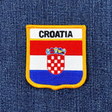 Croatia flag patch on a denim background