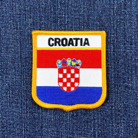 Croatia flag patch on a denim background