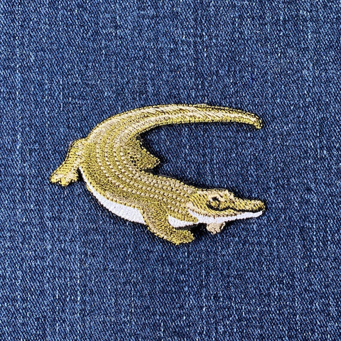 Crocodile Applique Patch - Embroidered Alligator Animal Badge 2-3/4" (Iron On)