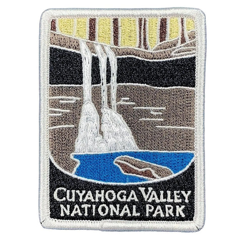 Embroidered patch of Cuyahoga Valley National Park on a white background