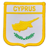 Cyprus Patch - Embroidered Flag Shield Badge 2.75" (Iron Or Sew On)