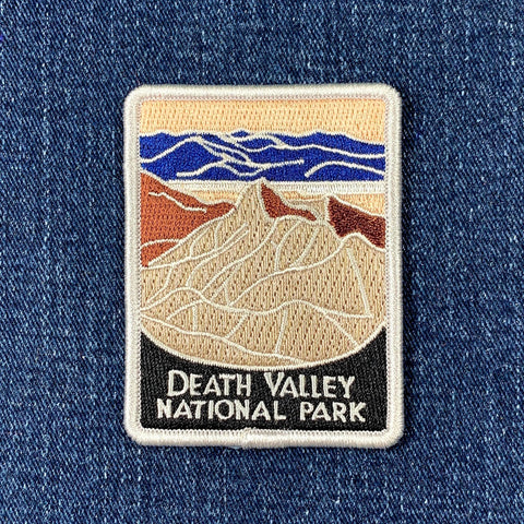 Patch of Death Valley National Park on a denim background