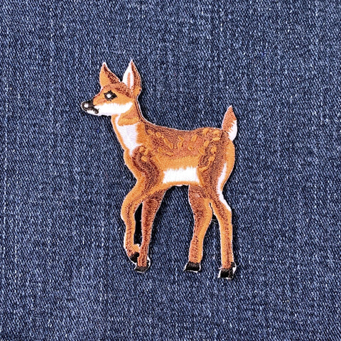 Deer Applique Patch - Embroidered Fawn Baby Animal Badge 2.5" (Iron On)