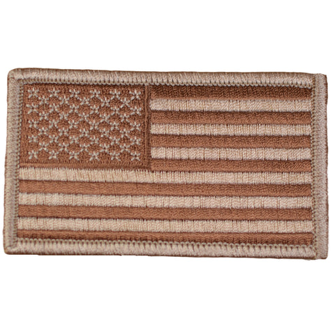 Desert Camo American Flag Patch - Tan DCU United States USA Badge 3-3/8" (Iron or Sew On)