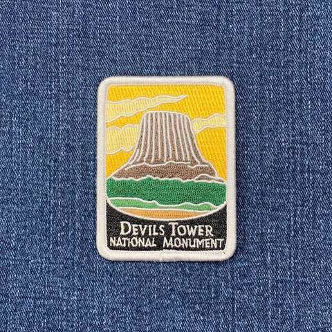 Devils Tower National Monument Patch - Embroidered Black Hills Wyoming Badge 2-7/8" (Iron On)