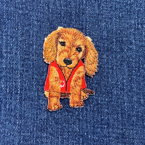 Therapy Dog Applique Patch - Embroidered Puppy Badge 2" (Iron On)