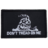 Black & White Gadsden Flag Patch - Don't Tread on Me, American Revolution 3.25" (Iron on)
