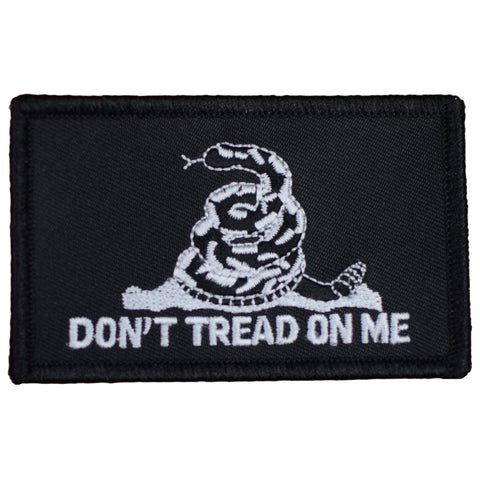 Black & White Gadsden Flag Patch - Don't Tread on Me, American Revolution 3.25" (Iron on)