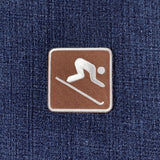 Downhill Skiing Patch - Embroidered Snow Ski Sign Badge 2" (Iron On)