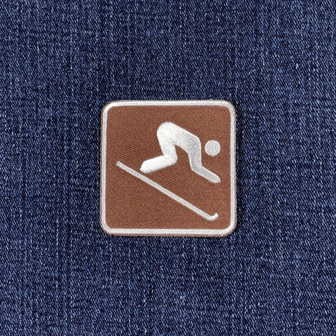 Downhill Skiing Patch - Embroidered Snow Ski Sign Badge 2" (Iron On)