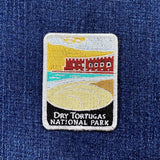 Embroidered patch of Dry Tortugas National Park on a denim background