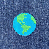 Planet Earth Applique Patch - Embroidered Space Badge 1.5" (Iron Or Sew On)