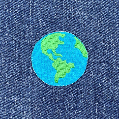 Planet Earth Applique Patch - Embroidered Space Badge 1.5" (Iron Or Sew On)