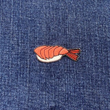 Sushi Applique Patch - Embroidered Ebi Nigiri Shrimp Badge 2" (Iron Or Sew On)