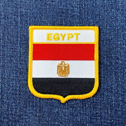 Egypt Patch - Embroidered Flag Shield Badge 2.75" (Iron Or Sew On)