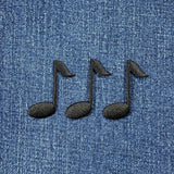 3-Pack Eighth Note Applique Patch - Embroidered Sheet Music Badge 1-5/8" (Iron On)