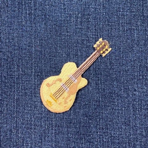 Electric Guitar Applique Patch - Embroidered Music Instrument Badge 3.25" (Iron On)