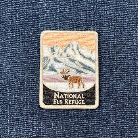 National Elk Refuge Patch - Embroidered Jackson Wyoming Badge 2-7/8" (Iron On)