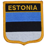 Estonia Patch - Embroidered Flag Shield Badge 2.75" (Iron On)
