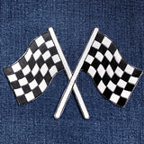 Checkered Flags Applique Patch - Embroidered Racing Badge 6" (Iron On)