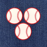 3-Pack Baseball Applique Patch - Embroidered Felt Sports Ball Badge 2" (Iron On)