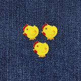 3-Pack Baby Chick Applique Patch - Embroidered Chicken Badge 1-1/8" (Iron On)