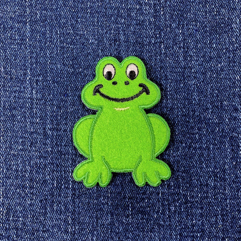 Frog Applique Patch - Embroidered Animal Badge 2.25" (Iron On)