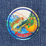 Fishing Patch - Fly Fisherman Fish Trout Sublimation & Embroidery Badge 2.25" (Iron on)