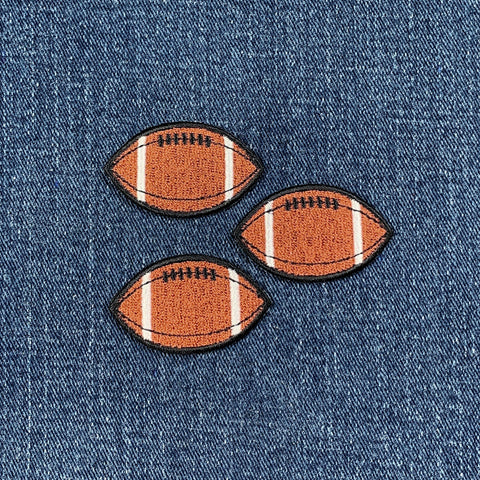 3-Pack Football Applique Patch - Embroidered Sports Ball Badge 1-5/8" (Iron On)