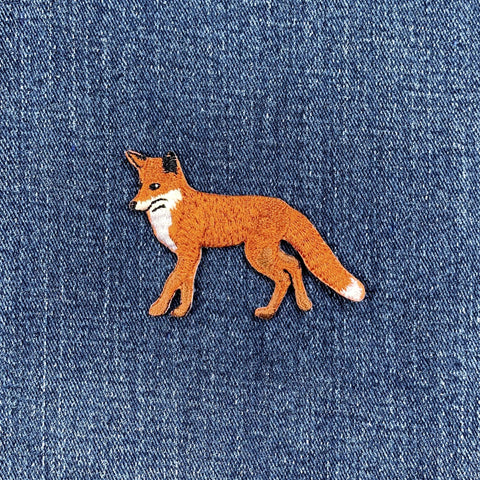Fox Applique Patch - Embroidered Animal Badge 2.5" (Iron On)