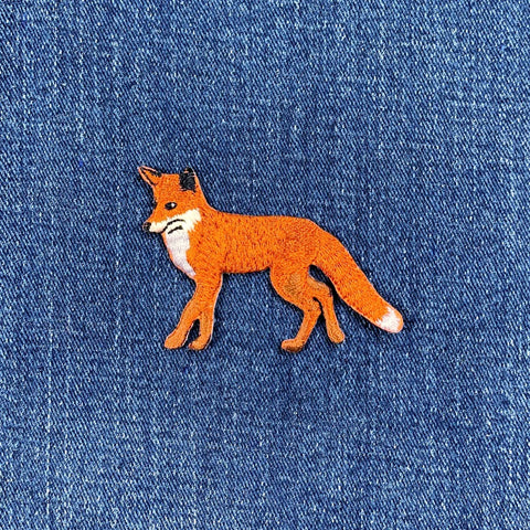 Fox Applique Patch - Embroidered Wild Animal Badge 2.5" (Iron On)