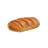 Loaf of bread patch on a white background