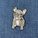 French Bulldog Applique Patch - Embroidered Frenchie Bull Dog Pet Animal Badge 2.5" (Iron On)