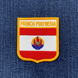 French Polynesia Patch - Embroidered Flag Shield Badge 2.75" (Iron Or Sew On)