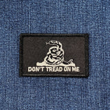 Black & White Gadsden Flag Patch - Don't Tread on Me, American Revolution 3.25" (Iron on)