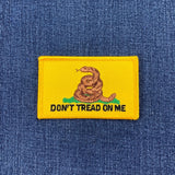 Gadsden Flag Patch - Yellow Flag Don't Tread On Me Embroidered Badge 3.25"