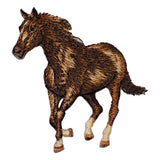 Brown horse patch on a white background