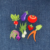 7-Pack Farm & Garden Food Applique Patch Set - Fruit Vegetables Embroidered Badges (Iron on)