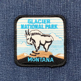 Glacier National Park Patch - Embroidered Montana Mountain Goat Badge 3" (Iron Or Sew On)